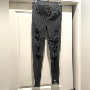 Black Distressed Skinny Jeans
